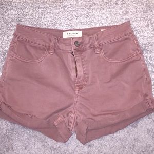 Pacsun light burgundy super stretch shortie shorts